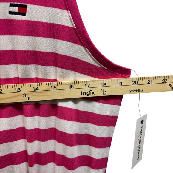 Tommy Hilfiger Sport Womens Striped Colorblock T-Shirt Dress Size L Pink - Picture 7 of 9